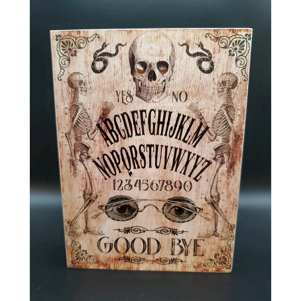 Halloween Decor Shelf Sitter/Wall Hanging Ouija Board, Skull, Skeletons, Snakes